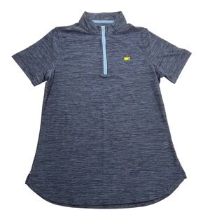Masters Magnolia Lane Tech Women's 1/4 Zip Golf Polo Performance Blue Medium